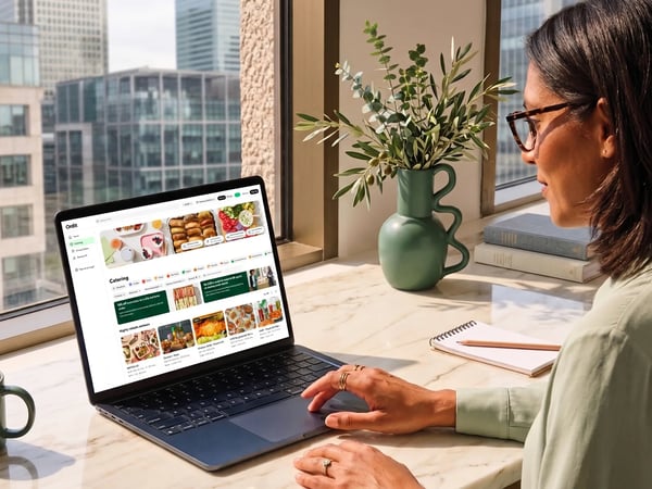 The Ordit admin portal showing per-team meal budgets and monthly spend